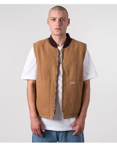 Dickies Relaxed Fit Duck Canvas Gilet - Brown