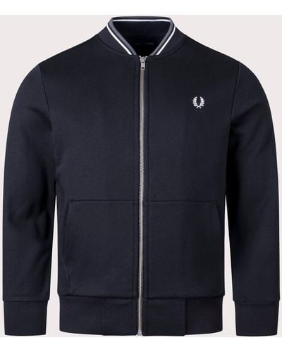 Fred Perry Zip Through Bomber Jacket - Blue