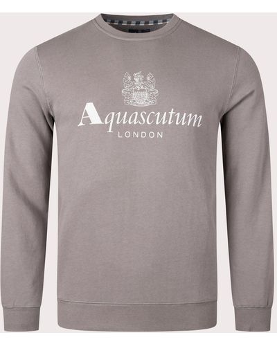 Aquascutum Active Small Logo Crew Neck Sweatshirt - Grey