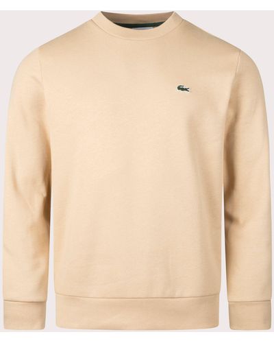 Lacoste Relaxed Fit Brushed Cotton Sweatshirt - Natural