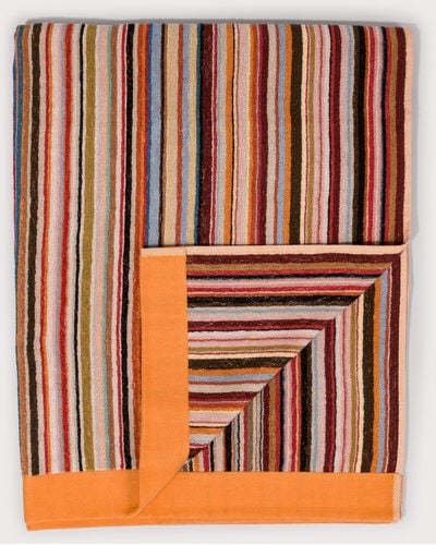 PS by Paul Smith Large Signature Stripe Towel - Orange