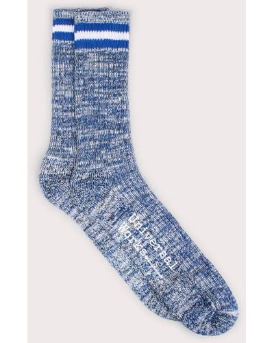 Universal Works Everyday Stripe Socks - Blue