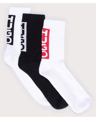 HUGO 3 Pack Back Label Cc Socks - White