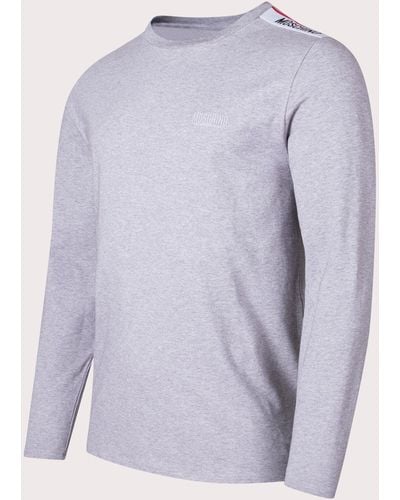 Moschino Long Sleeve Shoulder Taped T-shirt - Purple