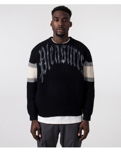 Pleasures Relaxed Fit Twitch Chunky Knit Jumper - Black