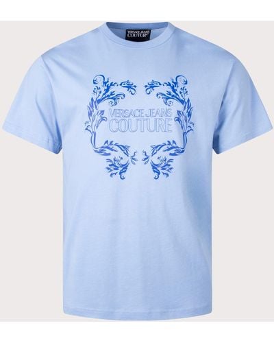 Versace Rubberised Logo Baroque T-shirt - Blue
