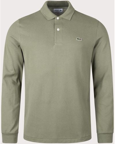 Lacoste Long Sleeve Croc Logo Polo Shirt - Green