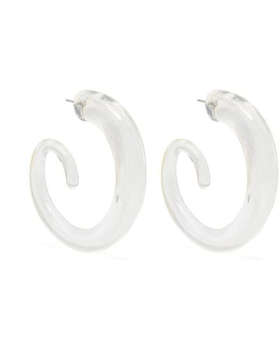 GIMAGUAS Logo-Sculpted Hoop Earrings - White
