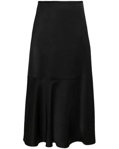 Jil Sander High-Waisted A-Line Midi Skirt - Black