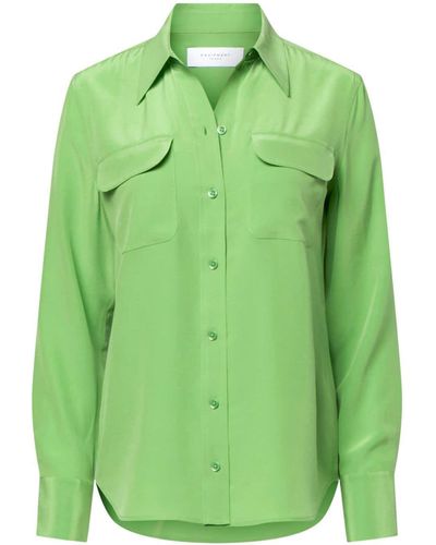 Equipment Slim Signature Silk Shirt - Green