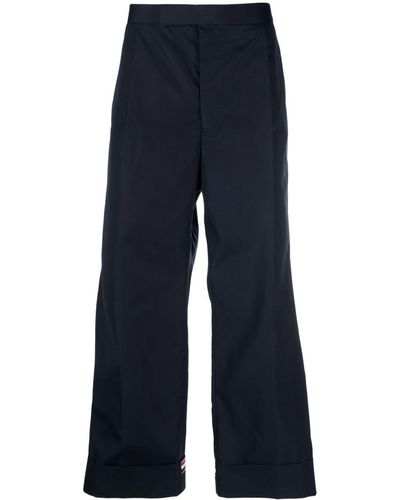 Thom Browne Rwb-Stripe Tailored Trousers - Blue
