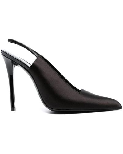 Saint Laurent Raven 110Mm Slingback Court Shoes - Black