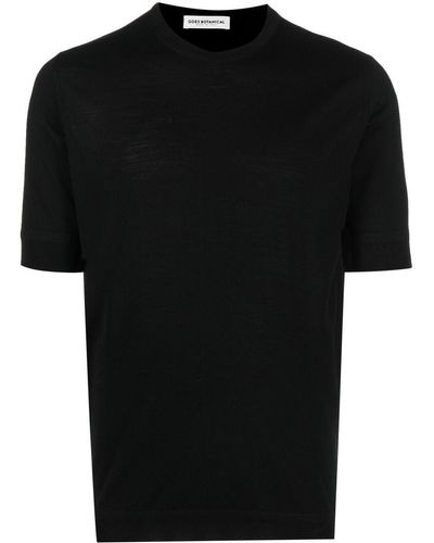 GOES BOTANICAL Merino Wool Crew-Neck T-Shirt - Black
