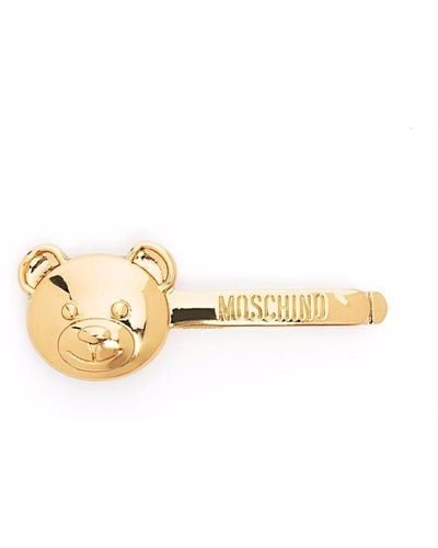 Moschino Teddy Bear-Detail Pin - Natural