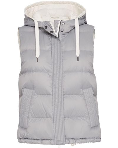 Brunello Cucinelli Quilted Padded Gilet - Grey