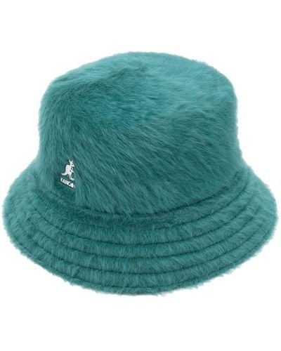 Kangol Embroidered-Logo Angora-Blend Bucket Hat - Green