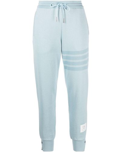 Thom Browne 4-Bar-Stripe Cotton Track Trousers - Blue