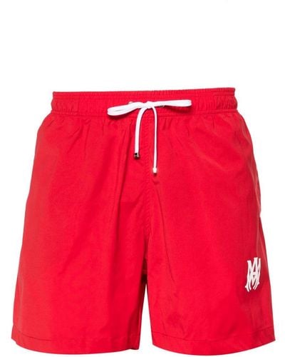 Amiri Ma Core-print Swim Shorts - Red
