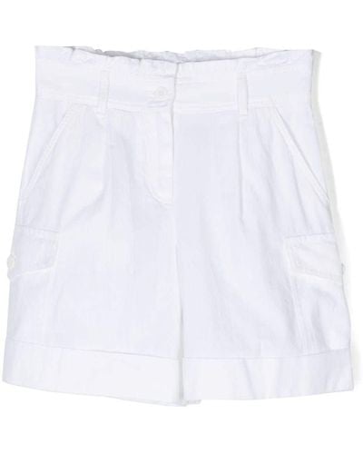 Moncler Paperbag-Waist Shorts - White