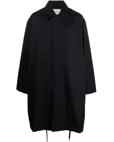 Studio Nicholson Knee-Length Concealed-Fastening Coat - Black