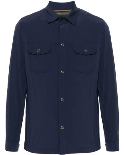 Moorer Long-Sleeve Shirt Jacket - Blue
