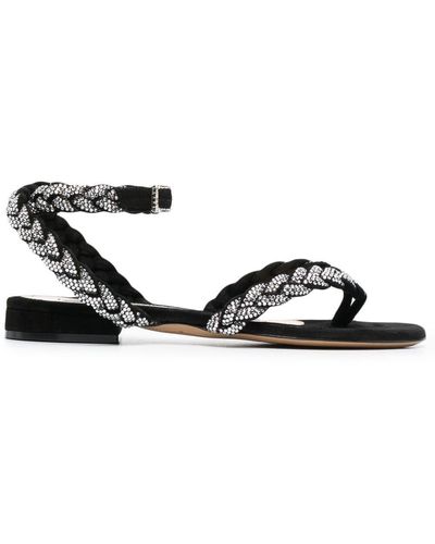 Alexandre Vauthier Ines Braided-effect Leather Sandals - Black
