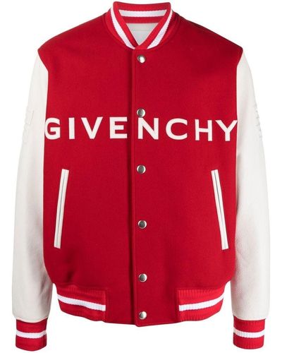 Givenchy Logo-print Varsity Jacket - Red