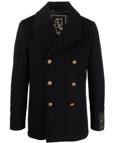 Sealup Double-breasted Tailored Coat - Black