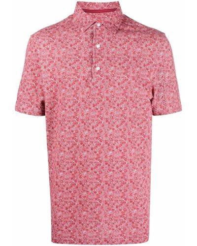 Isaia Floral-print Cotton T-shirt - Red