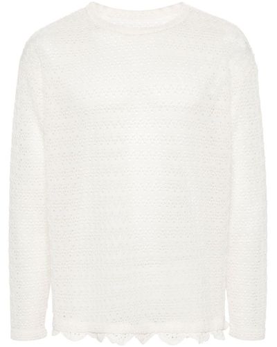 ANDERSSON BELL Flower Garden Open-Knit Sweater - White