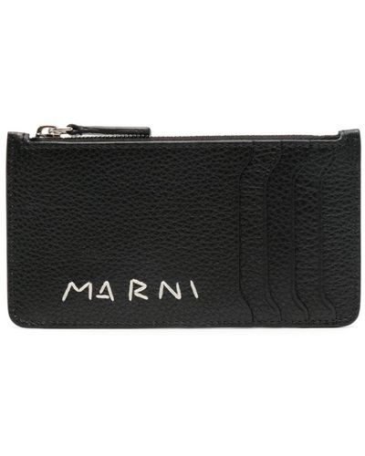 Marni Embroidered-Logo Cardholder - Black