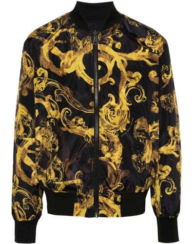 Versace Barocco-Print Reversible Jacket - Black