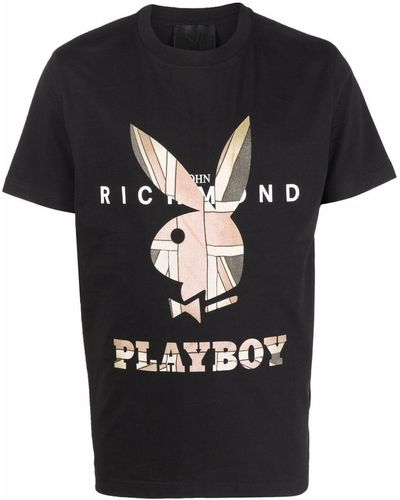 John Richmond X Playboy Logo-print T-shirt - Black