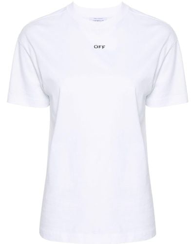 Off-White c/o Virgil Abloh Off- Diag-Stripe Cotton T-Shirt - White