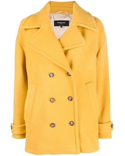 Rochas Double-Breasted Coat - Yellow
