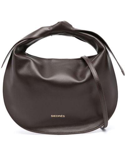 Siedres Mini Margherita Leather Clutch Bag - Black