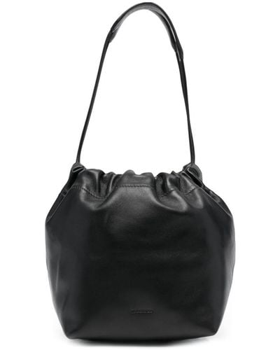 Jil Sander Shoulder Bag With Drawstring - Black