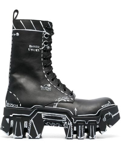 Balenciaga Bulldozer Lace-up Boots - Black