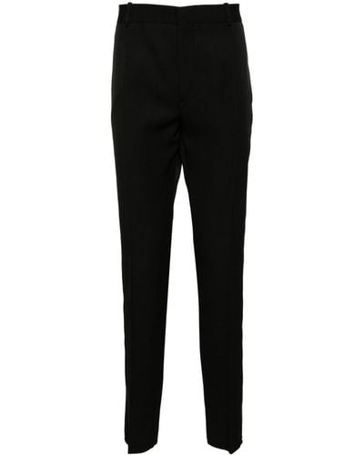Alexander McQueen Low-Rise Satin-Trim Tailored Trousers - Black