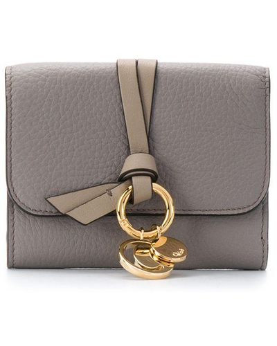 Chloé Alphabet Tri-fold Leather Wallet - Women's - Leather - Gray