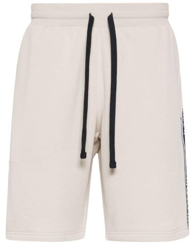 Emporio Armani Logo-Tape Jersey Shorts - Natural