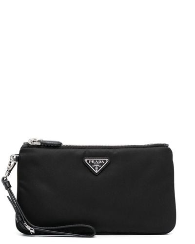 Prada Re-Nylon Partitioned Clutch - Black