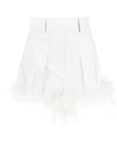 GIUSEPPE DI MORABITO Feather-Trim Shorts - White
