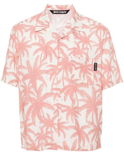 Palm Angels Palm-Tree Print Shirt - Pink
