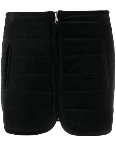 Isabel Marant Arona Quilted Velvet Miniskirt - Black