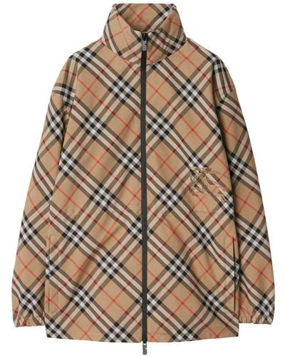Burberry Check-Pattern Jacket - Brown