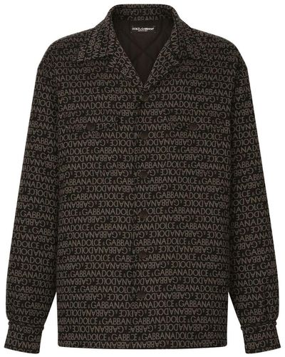 Dolce & Gabbana Logo-Printed Shirt Jacket - Black