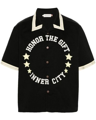 Honor The Gift Tradition Logo-Embroidered Shirt - Black