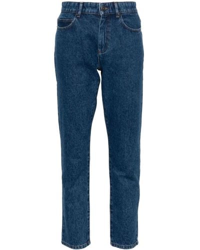 Soeur Mid-Rise Tapered-Leg Jeans - Blue