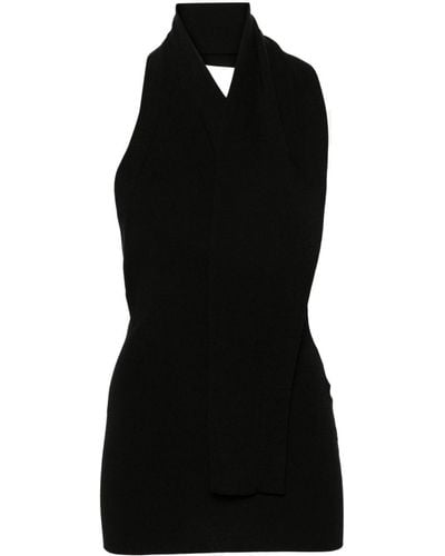 Fendi Halterneck Knitted Top - Black